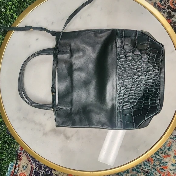 Alice D Small Green Leather Croc Tote - Picture 4 of 6